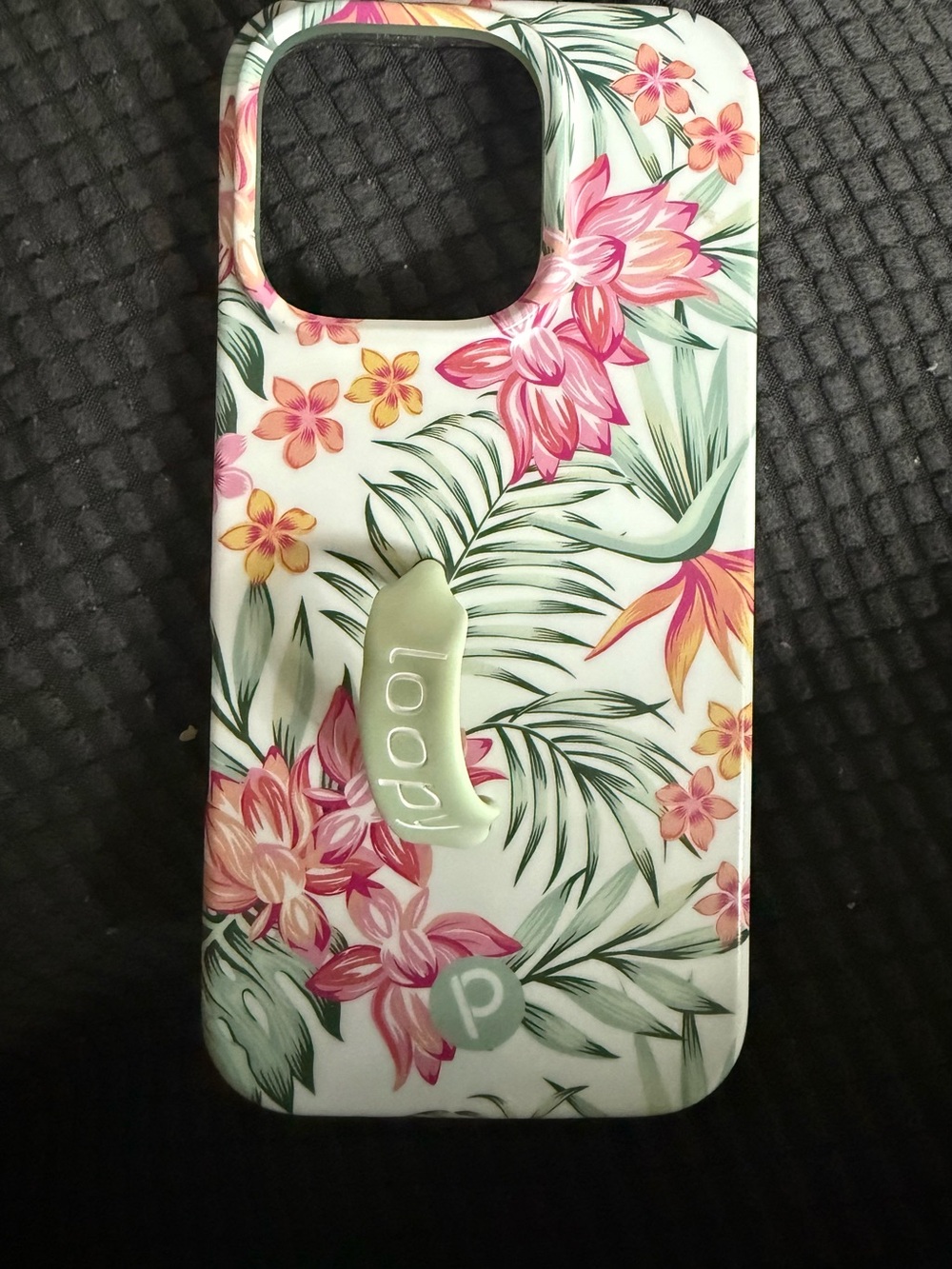 OPI Floral Loop Grip Phone Case – White with Pink, Green & Yellow Accents i